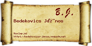 Bedekovics János névjegykártya